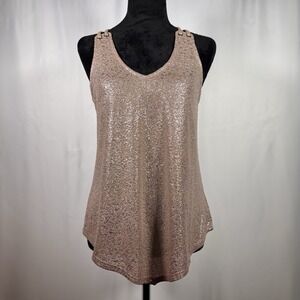 Lavish 90s Y2K Fairy Top Womens Small Champagne Party Glam Going Out Shimmery